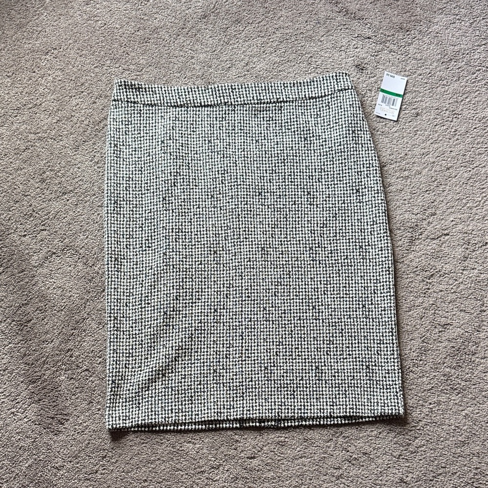 Michael Michael Kors Black White Tweed Pencil Skirt SIZE L NWT